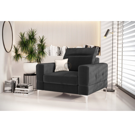 FOTEL TAPICEROWANY MALIBU 104 CM - Odcienie szarości