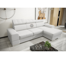 NAROŻNIK ROYAL MINI 260×160 - prawa , Biała eko skóra