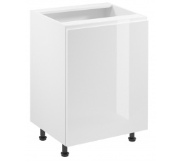 Konyhai alsó szekrény - ASPEN D60 Jobb, Fehér/Fehér fényes