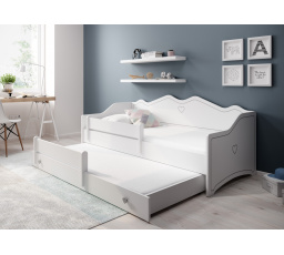 EMKA II Gray 160x80 Fehér+Szürke franciaágy matracokkal