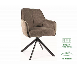 NOTTI forgó étkezőszék rugós üléssel, Brego Olíva 77/Fekete