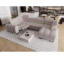 NAROŻNIK ROZKŁADANY ASPEN MAX II RELAX 198x350x170 CM - lewa , Odcienie beżu