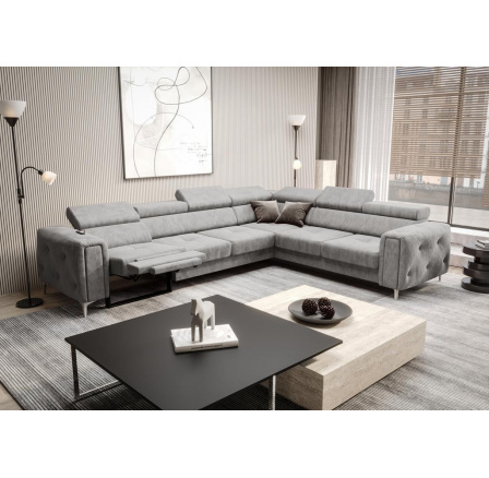 NAROŻNIK Z FUNKCJĄ RELAX ORION I 325x255 CM - prawa , Odcienie szarości