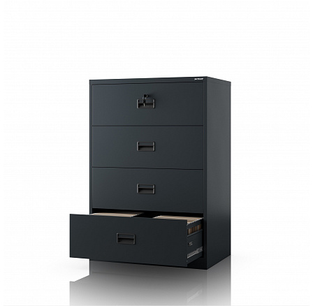Antracit színű fém iratszekrény: SARA XL V4, 900 x 1320 x 600 mm