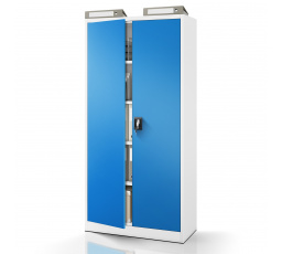 JAN irodai fém iratszekrény, 900 x 1850 x 400 mm, szürke-kék