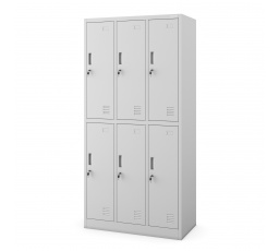 Szürke ruhásszekrény: 6 IGOR dobozzal, 900 x 1850 x 450 mm