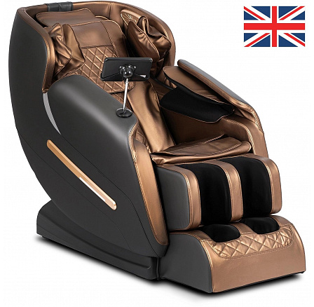 Fotel Masujący VX MAX Brązowy Ekoskóra Angielskie Menu