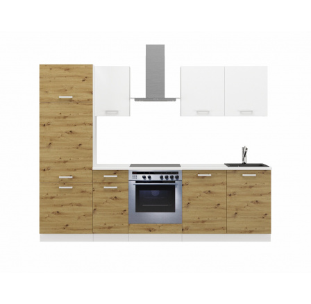 Kuchyňská linka TONI 260 cm, Dub Artisan/Bílá