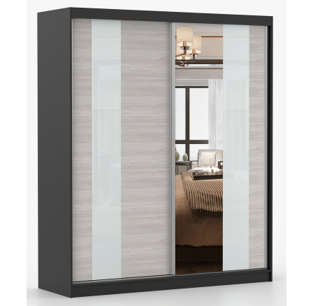 MULTI 32 gardróbszekrény - 183 cm, Fekete/Kathult