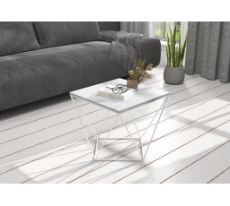 DIANA dohányzóasztal 50x50 Fehér+Beton