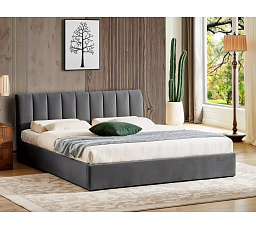 Ágy tárolóval MONTREAL Velvet, 160x200 cm, szürke Aksamit 192