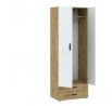BASIC 2D2S ruhásszekrény talapzattal, Artisan Tölgy/Fehér