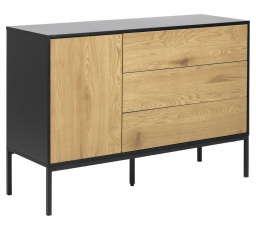 Seaford I komód fekete természetes tölgy