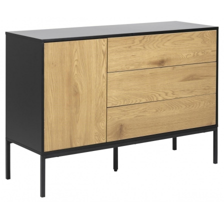 Seaford I komód fekete természetes tölgy