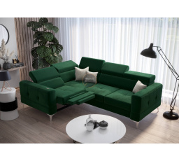 NAROŻNIK TOSCANIA RELAX Z FUNKCJĄ SPANIA 185X250 - Odcienie zieleni , lewa