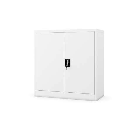 Fém szekrény polcokkal BEATA, 900 x 930 x 400 mm, fehér