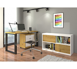 Íróasztal konténerrel MARO I Artisan+Fekete+Fehér