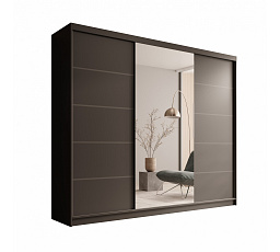 Tolóajtós szekrény Etna 250 Fekete+Fekete