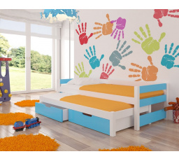 Kétszemélyes ágy matracokkal FRAGA White+Blue