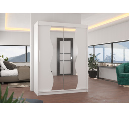 RENZO 150 tolóajtós szekrény tükörrel Fehér+Fehér