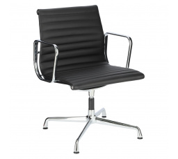 Konferenciaszék. CH1081T, fekete bőr, króm