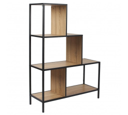 Edison lépcsős polc M                  természetes/fekete