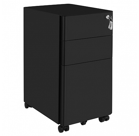 Kancelářský kontejner 30x46x59cm, kov, černá, AUK-E1130 BK