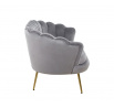 Sofa SF1-FXJG bársony szürke, arany lábakkal