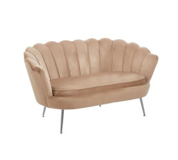 Sofa SF1-FXJG bársonyos cappuccino, ezüst lábak