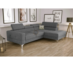 NAROŻNIK TOSCANIA MINI Z FUNKCJĄ SPANIA 170x250 CM - Odcienie szarości , prawa