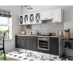 Kuchyňská linka Gréta 260/260 bílá/grafit MAT