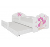 Kétszemélyes ágy korláttal és matracokkal CASIMO II LÁNY SZÁRNYAKKAL 160x80 Fehér