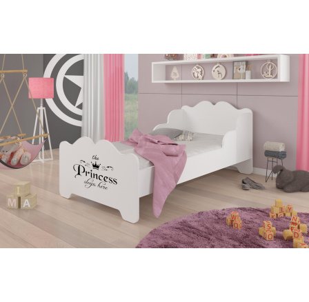 Łóżko z materacem XIMENA PRINCESS BLACK 140x70 White