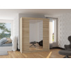 Tolóajtós és tükörrel ellátott BALANCE 180 Sonoma+Sonoma gardróbszekrény