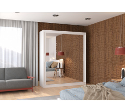 Tolóajtós szekrény tükörrel ETTORE 180 Fehér+Fehér