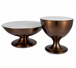 SALSA dohányzóasztalok, Fehér/Réz