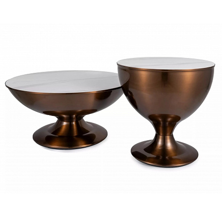 SALSA dohányzóasztalok, Fehér/Réz