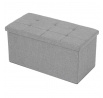 Taburet s úložným prostorem, šedá, jemně hrubá látka, TAB-462 GREY2