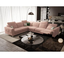 NAROŻNIK Z FUNKCJĄ RELAX MALIBU MAX 320x250 - lewa , Odcienie różu