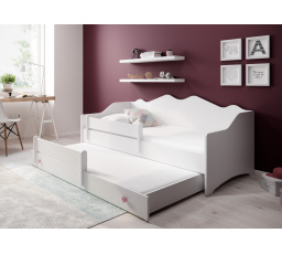 EMKA II Kétszemélyes ágy matracokkal Rózsaszín, Fehér 160x80 Fehér