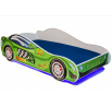 Ágy matraccal és LED világítással SPEED 140x70 Zöld