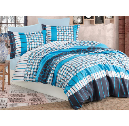 Povlečení bavlna 140x200, 70x90cm Metis blue hotelový uzávěr