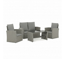 Kerti ülőgarnitúra, polyrattan, szürke, AZS-A1523 GREY
