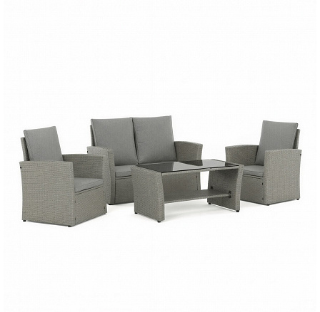 Kerti ülőgarnitúra, polyrattan, szürke, AZS-A1523 GREY Kerti ülőgarnitúra, polyrattan, szürke, AZS-A1523 GREY