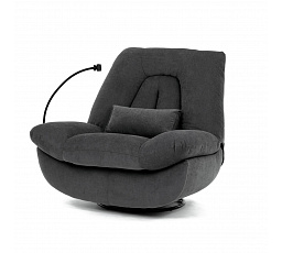 Polohovací křeslo, elektrické zabudované ovládání, šedá, látka, TV-7089 GREY2