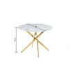 Fehér márvány/arany asztal 100x100 ST19-FX