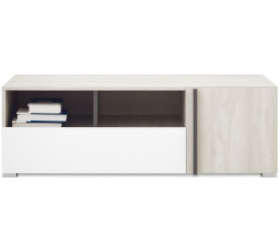 TV komód REMO RM12, Fehér Wilton Tölgy/Fehér Lux/Antracit