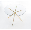 RONDO étkezőasztal, üveg/arany lábak