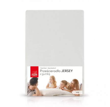 Prześcieradło JERSEY białe - 80 x 200