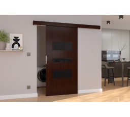 Falra szerelhető tolóajtó CENTO 96 Wenge+Fekete Lacobel